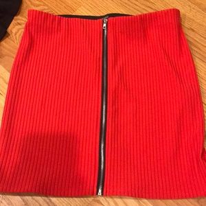 Red pencil skirt